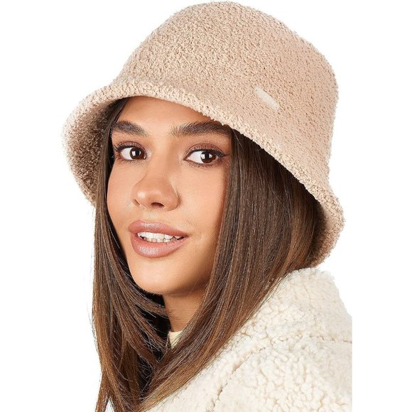 Women Fuzzy Bucket Winter Plush Faux Fur Fluffy Sherpa Hat